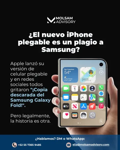¿El iPhone plegable copia a Samsung? Por qué una idea no se protege y un mecanismo sí