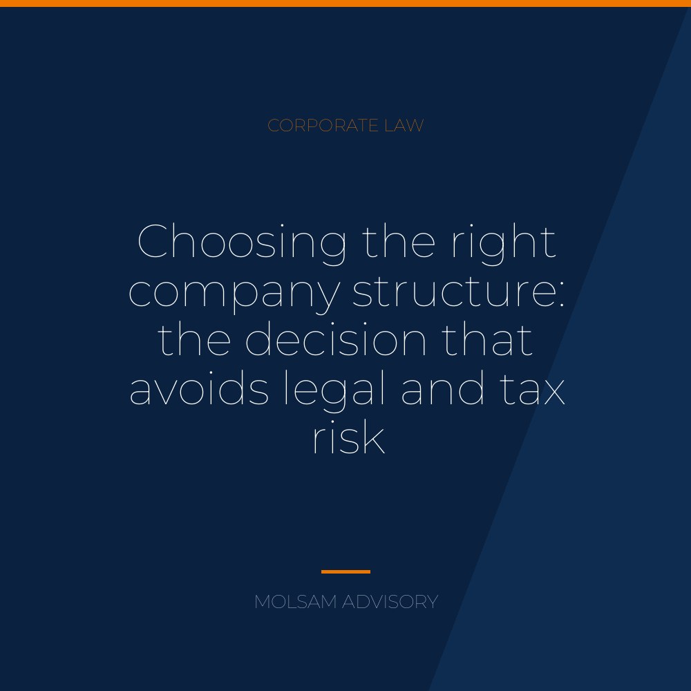Choosing the right company structure: the decision that avoids legal and tax risk