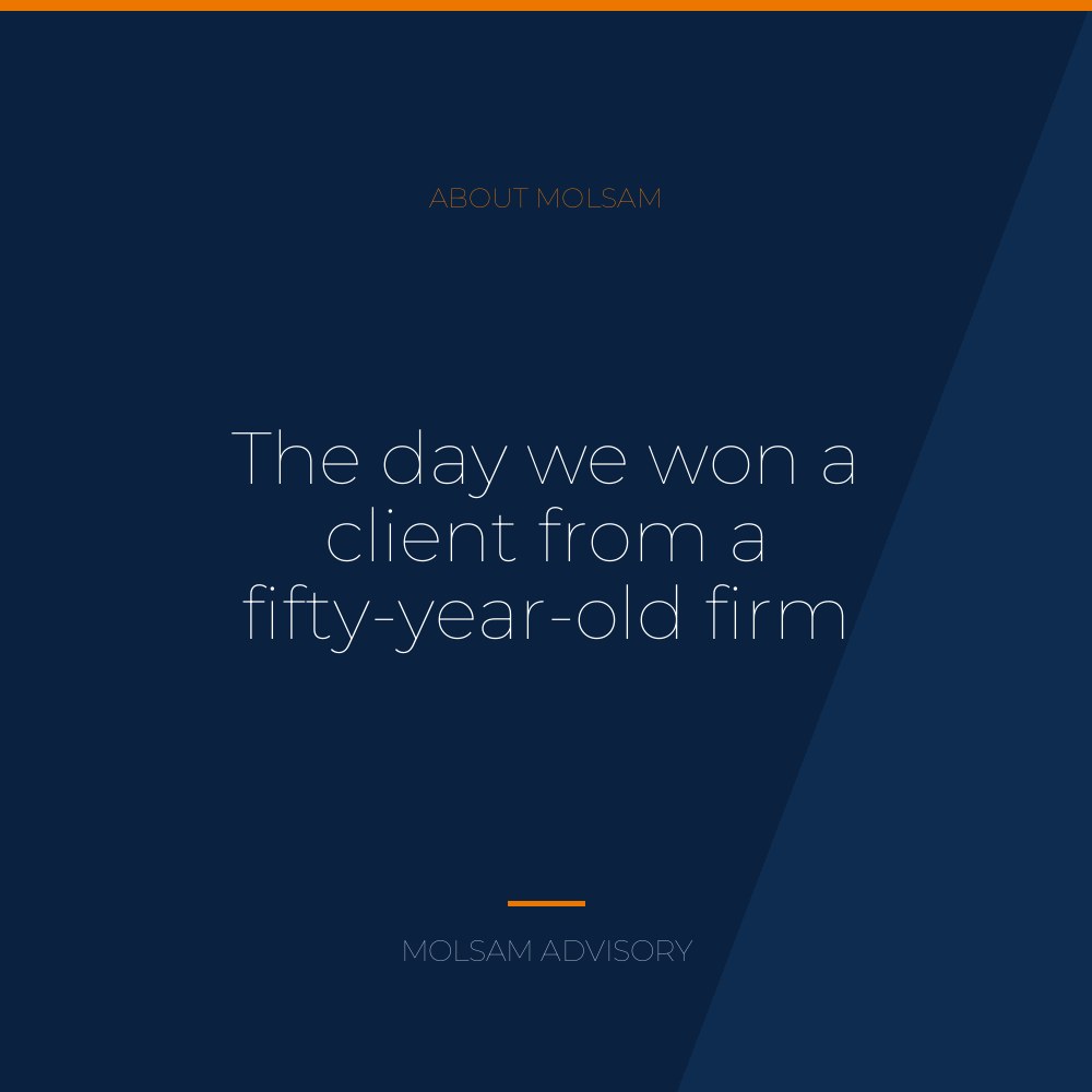 The day we won a client from a fifty-year-old firm